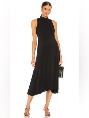 Theory Fluid Mock Neck Midi Dress
